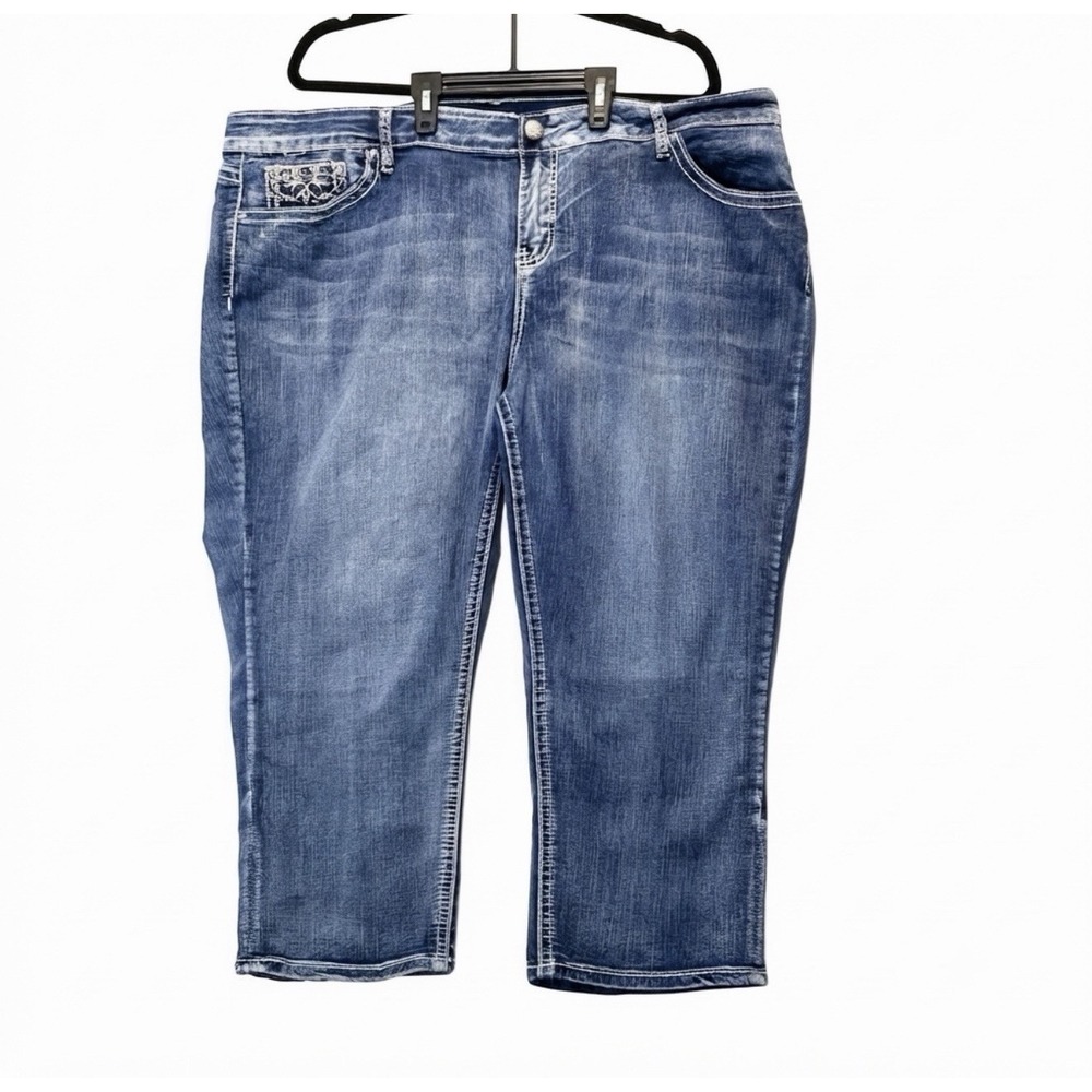 Boutique Women's Size 24 W Jeans Embellishments On Back Pks, Front Right Pk